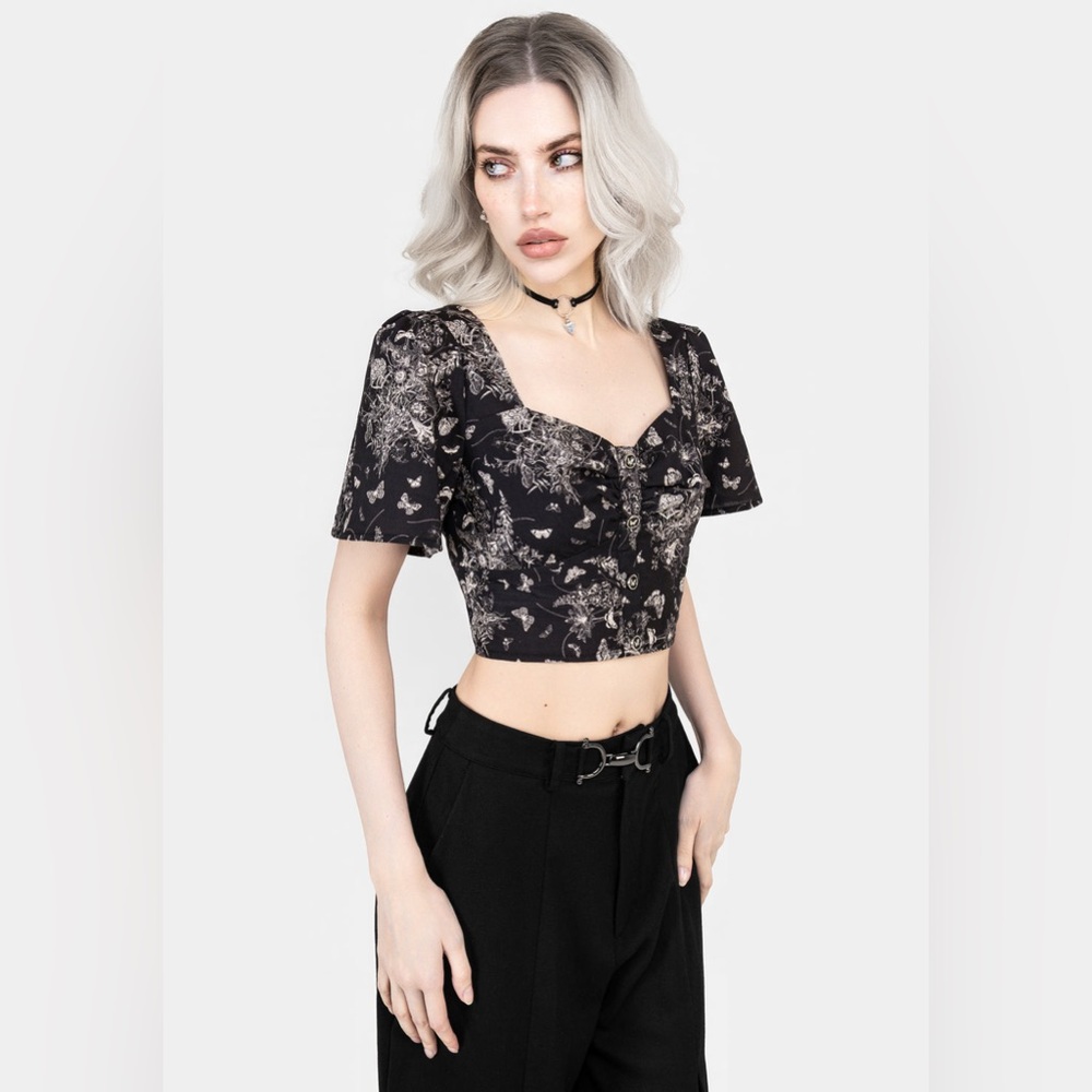 Disturbia Thalia Button Front Crop Top US 12 / UK 16